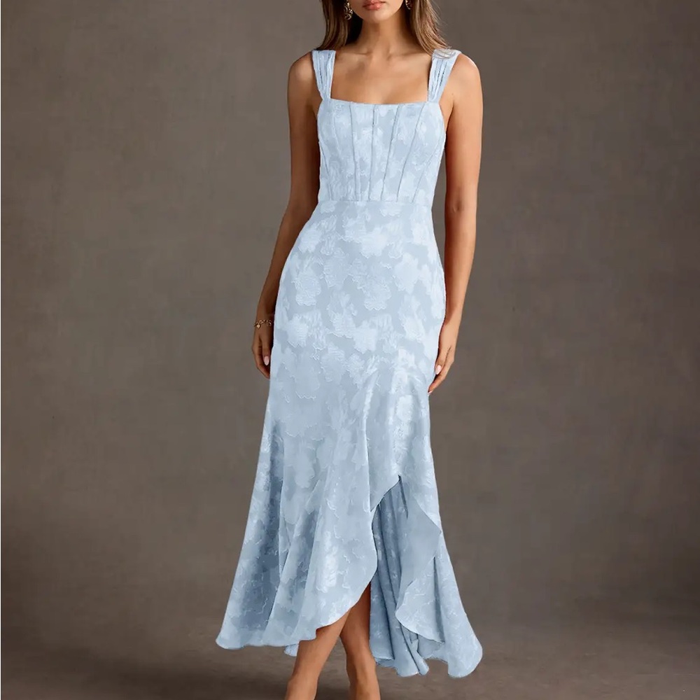 Azazie Blue Sleeveless Maxi Dress NEVER WORN